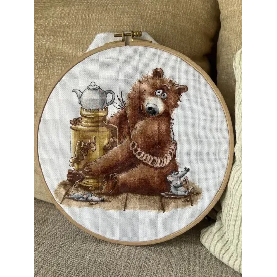 Cross stitch kit "Tea party" 20 х 18,5 cm SANCH-11