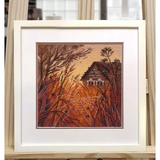 Kreuzstich-Set "Landschaft mit Spinnwebe" 18×18 cm S1667