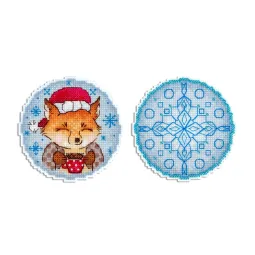 Cross stitch kit "New Year's tea party" 9x9 cm SR-1103