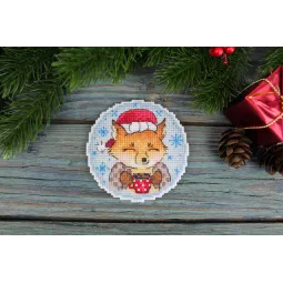 Cross stitch kit "New Year's tea party" 9x9 cm SR-1103