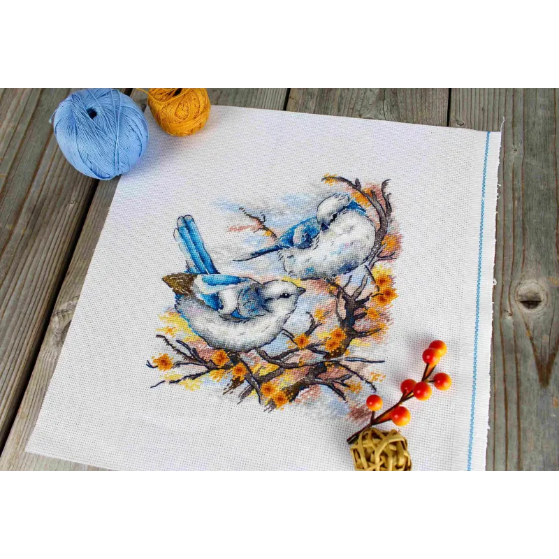 Набор для вышивания крестиком "Пернатые аристократы" 20x18 см SNV-924