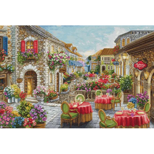 Kit de point de croix Fiori Caffes 52x35cm SBU5080
