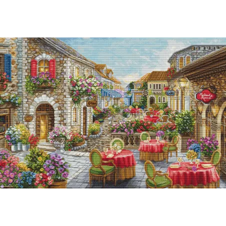 Kit de point de croix Fiori Caffes 52x35cm SBU5080