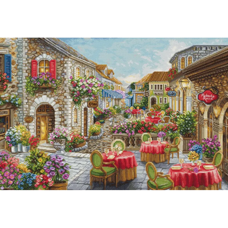 Kit de point de croix Fiori Caffes 52x35cm SBU5080