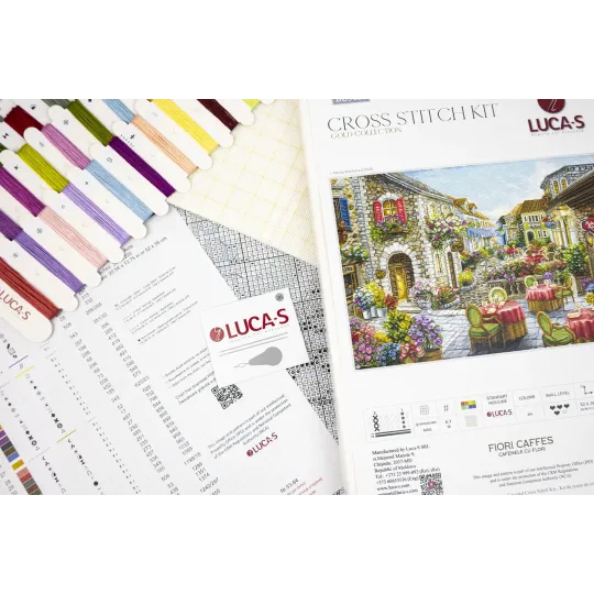 Kit de point de croix Fiori Caffes 52x35cm SBU5080