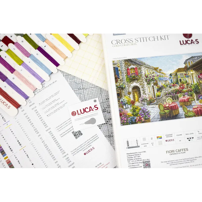Kit de point de croix Fiori Caffes 52x35cm SBU5080