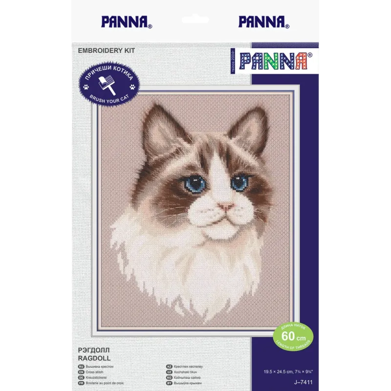 Kreuzstich-Set PANNA "Ragdoll" 19.5x24.5 cm PJ-7411