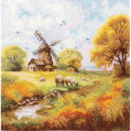 Cross stitch kit "At the old mill" 19x19 cm SANU-09