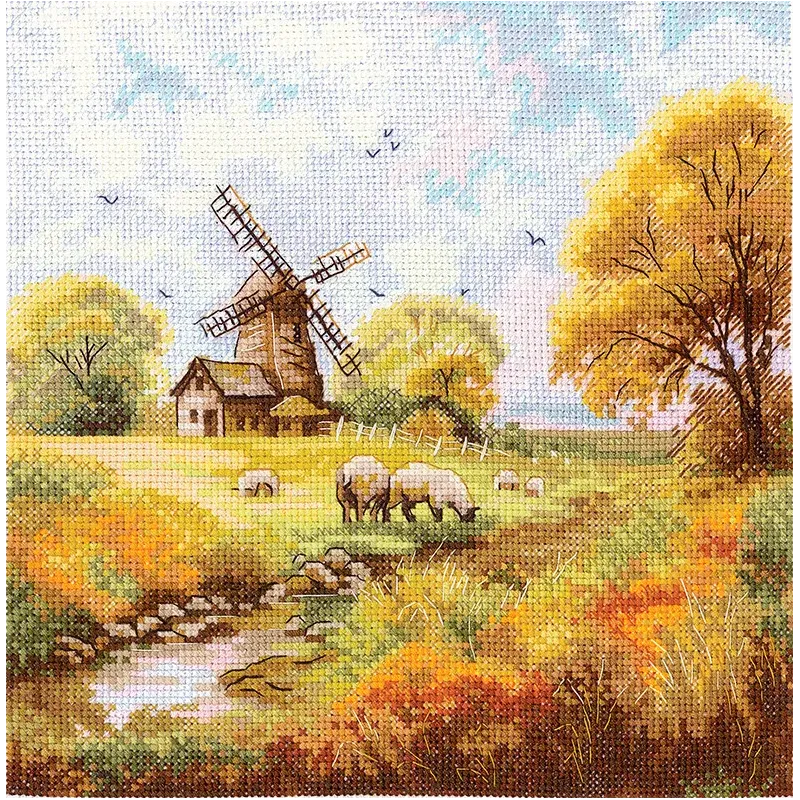 Cross stitch kit "At the old mill" 19x19 cm SANU-09