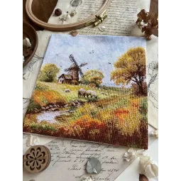 Cross stitch kit "At the old mill" 19x19 cm SANU-09