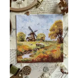 Kreuzstich-Set "Alte Mühle" 19x19 cm SANU-09