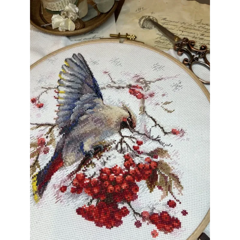 Набор для вышивания крестиком "Waxwing" 19x19,5 см SANS-72