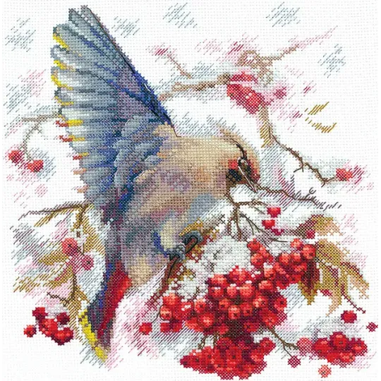 Cross stitch kit "Waxwing" 19x19.5 cm SANS-72