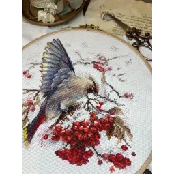 Набор для вышивания крестиком "Waxwing" 19x19,5 см SANS-72