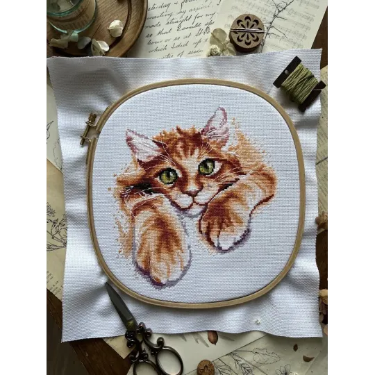 Kryželiu siuvinėjimo rinkinys „Raudona laimė“ 17x18.5 cm SANR-56