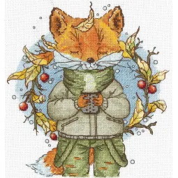 Cross stitch kit "Autumn coffee" 15x16.5 cm SANO-33