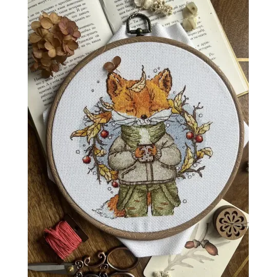 Cross stitch kit "Autumn coffee" 15x16.5 cm SANO-33