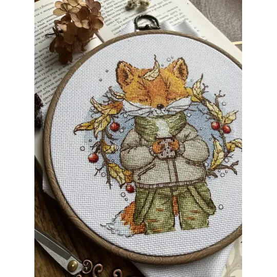 Набор для вышивания крестом "Осенний кофе" 15x16,5 см SANO-33