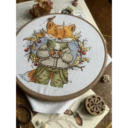 Kryželio siuvinėjimo rinkinys "Rudens kava" 15x16,5 cm SANO-33