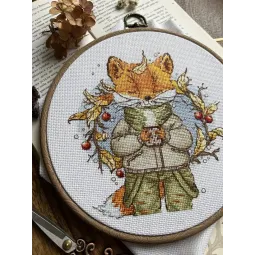 Kit de point de croix "Café d'automne" 15x16,5 cm SANO-33