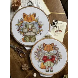 Cross stitch kit "Autumn coffee" 15x16.5 cm SANO-33