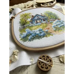 Kreuzstich-Set "Im Landhaus" 17,5 x 17 cm SANN-37