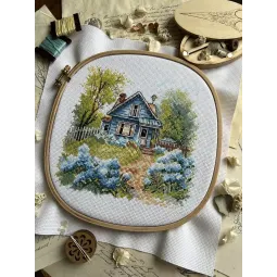 Kreuzstich-Set "Im Landhaus" 17,5 x 17 cm SANN-37