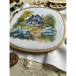 Kreuzstich-Set "Im Landhaus" 17,5 x 17 cm SANN-37