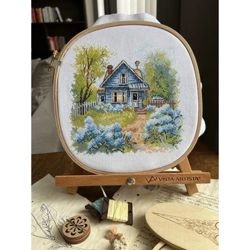 Kreuzstich-Set "Im Landhaus" 17,5 x 17 cm SANN-37