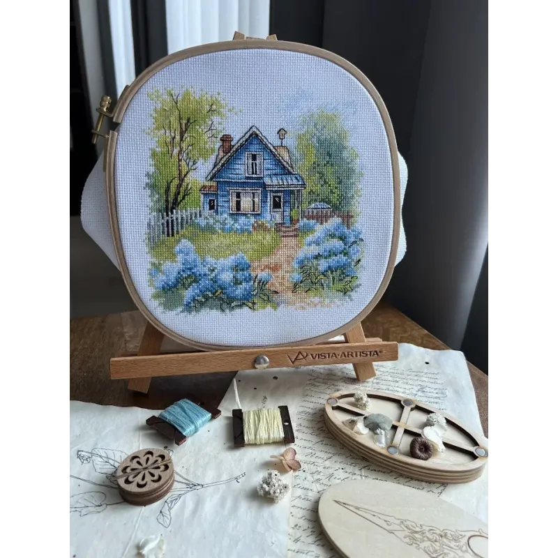 Kreuzstich-Set "Im Landhaus" 17,5 x 17 cm SANN-37