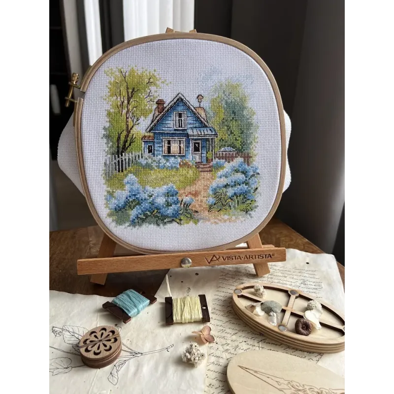 Kreuzstich-Set "Im Landhaus" 17,5 x 17 cm SANN-37