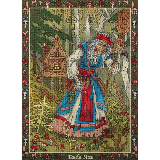 Kit de point de croix PANNA "Mythologie slave. Baba Yaga" 27x36.5 cm PVS-7408