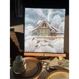 Kryželio siuvinėjimo rinkinys "Kur šilta" 23 х 25,5 cm SANT-18