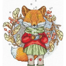 Cross stitch kit "Autumn tea" 15 х 17 cm SANO-32