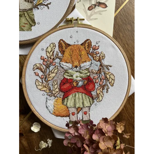 Набор для вышивания крестом «Осенний чай» 15 х 17 cm SANO-32