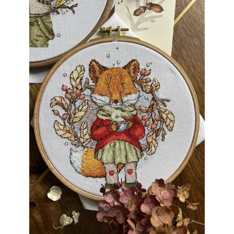 Набор для вышивания крестом «Осенний чай» 15 х 17 cm SANO-32