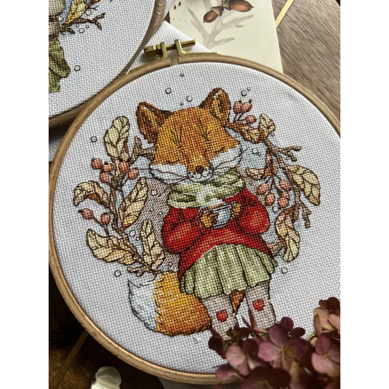 Cross stitch kit "Autumn tea" 15 х 17 cm SANO-32