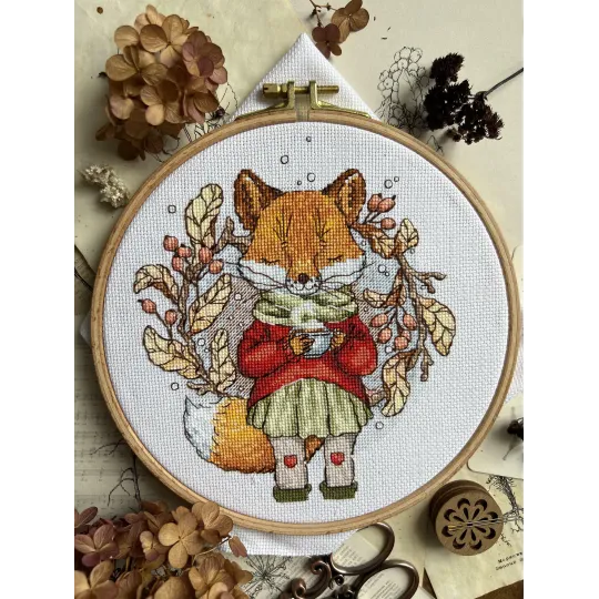 Набор для вышивания крестом «Осенний чай» 15 х 17 cm SANO-32