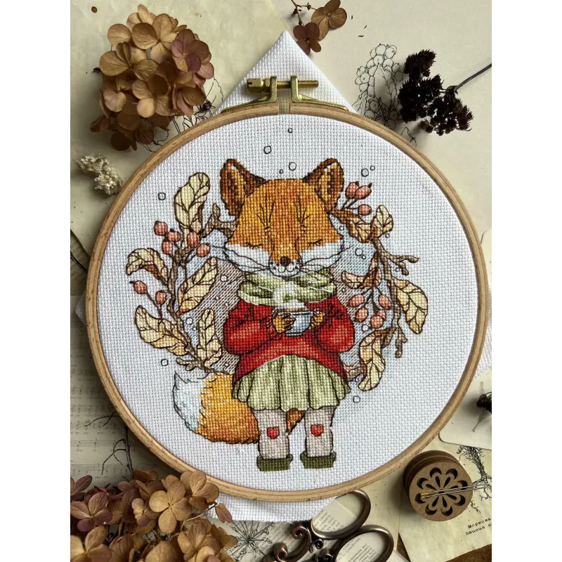 Набор для вышивания крестом «Осенний чай» 15 х 17 cm SANO-32