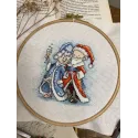 Kryželiu siuvinėjimo rinkinys "Močiutė ir Kalėdų senelis" 13,5х13,5 cm SANB-26