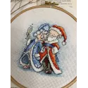 Kryželiu siuvinėjimo rinkinys "Močiutė ir Kalėdų senelis" 13,5х13,5 cm SANB-26