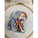 Kryželiu siuvinėjimo rinkinys "Močiutė ir Kalėdų senelis" 13,5х13,5 cm SANB-26
