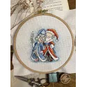 Kryželiu siuvinėjimo rinkinys "Močiutė ir Kalėdų senelis" 13,5х13,5 cm SANB-26
