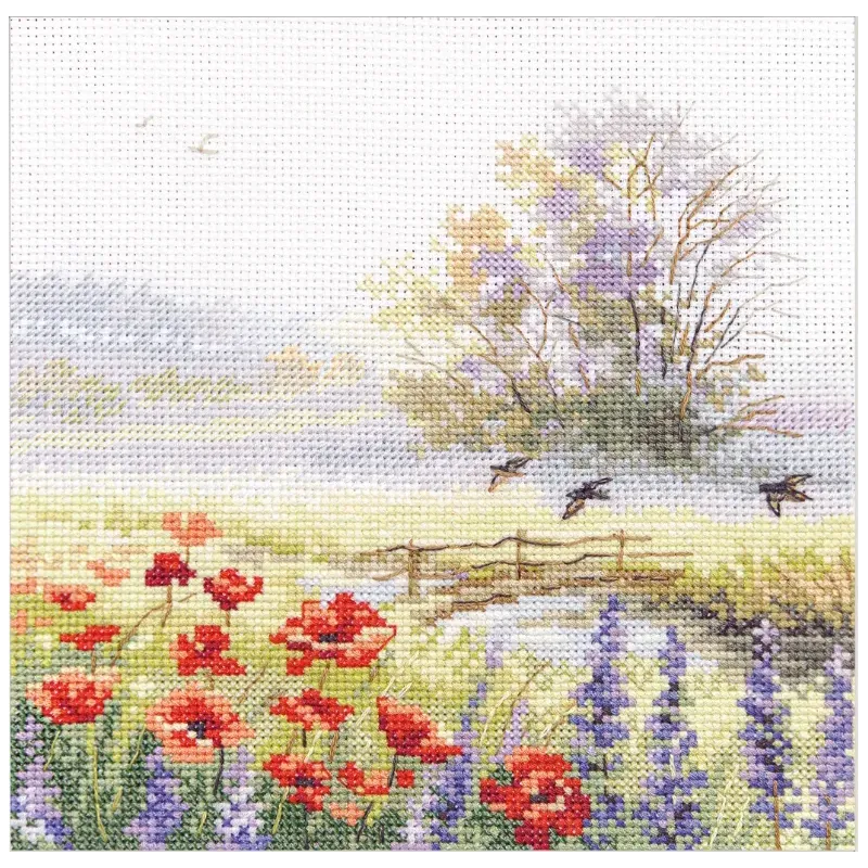 Kreuzstich-Set "Sommerwasserfarben. Mauersegler" S3-37