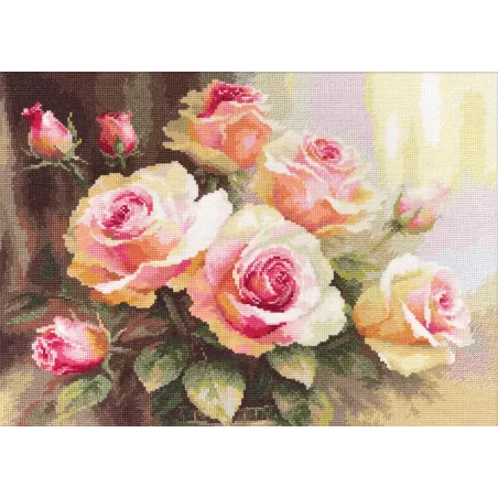 Kryželio siuvinėjimo rinkinys "Rožės saulės šviesoje" S2-54