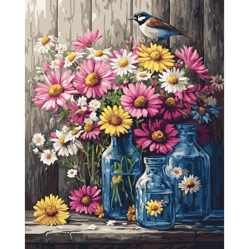 Tapymas pagal numerius rinkinys "Gėlių natiurmortas" 40x50 cm W085 0425
