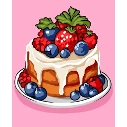 Kit de peinture par numéros « Gâteau aux baies » 16,5 x 13 cm MINI309 0425