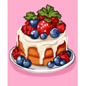 Kit de peinture par numéros « Gâteau aux baies » 16,5 x 13 cm MINI309 0425