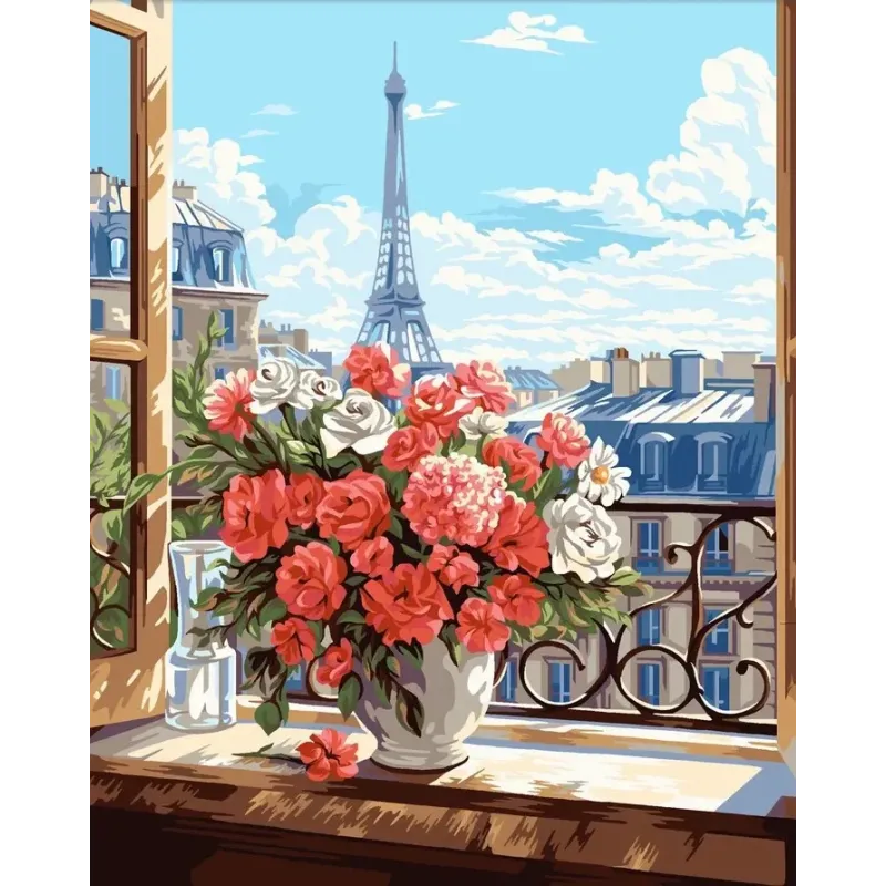 Набор для рисования по номерам "Окно в Париж" 40x50 см W032 0225