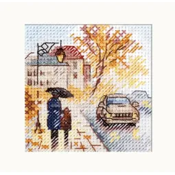 Automne en ville. Boulevard mouillé S0-218